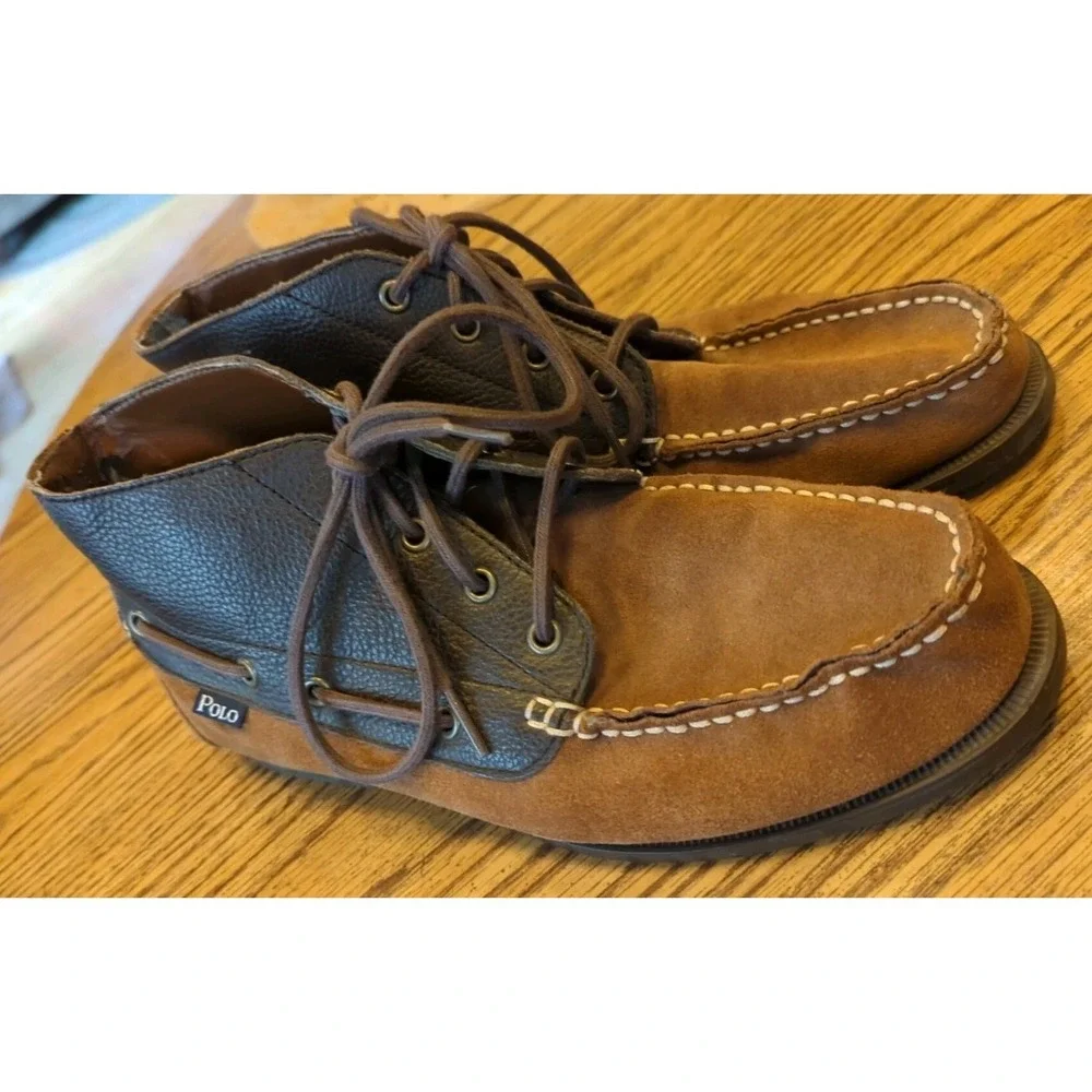 Men's‎ Polo Ralph Lauren Barx Chukka 2-Tone 4eye Ankle Boots Size 9 D